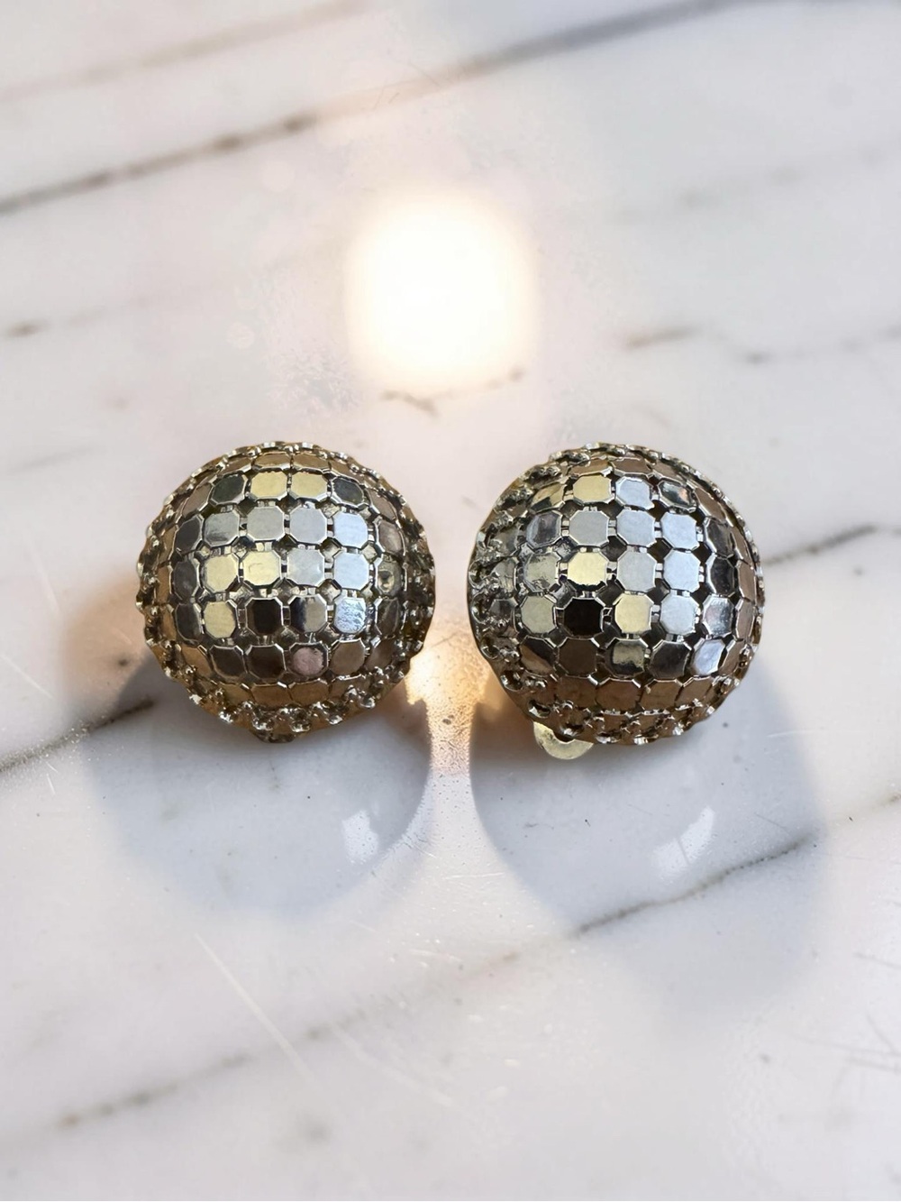 Whiting & Davis Round Dome Clip-ons